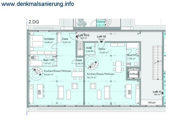 Grundriss 2. DG - Vorschlag Innengestaltung