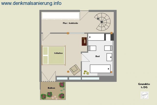 Grundriss 1. DG (Schlafebene)